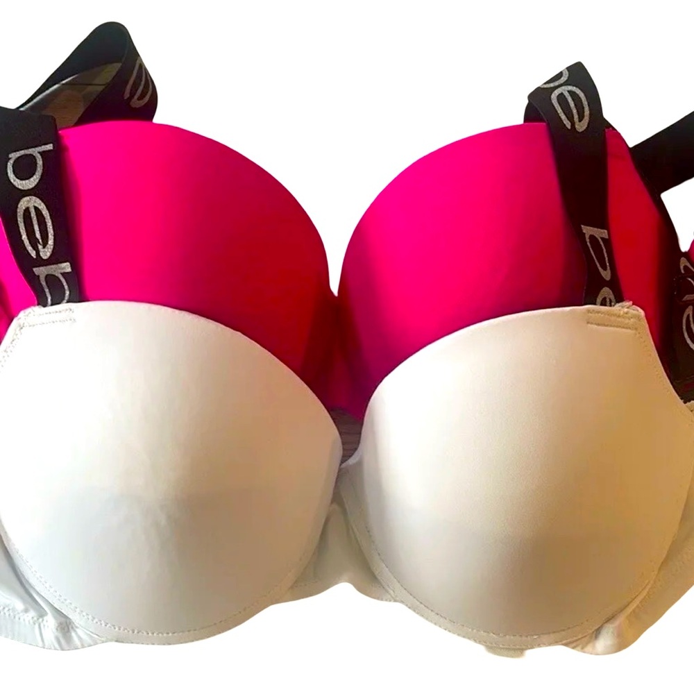 bebe intimates NWT Size 36DD Pink and White Gentle Lift Full Cover Bras (I003)